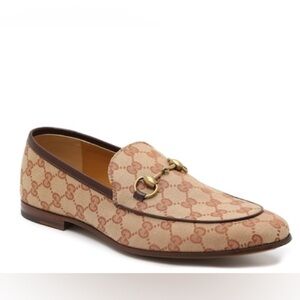 Gucci mens GG supreme horsebit logo Jordaan loafers NWB